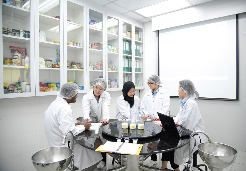 At the Olam Dairy innovation centre in Malaysia, the R&D team are developing fortified drinking milk recipes to cater for nutrition-deprived countries.